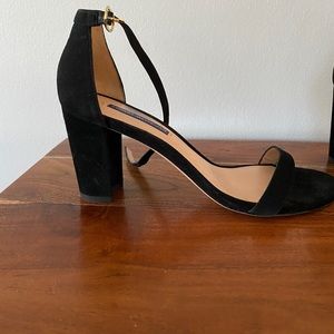 Stuart Weitzman black suede sandals heels - size 9